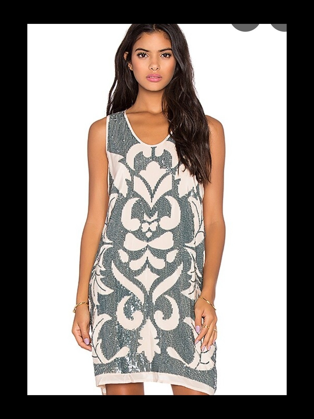 Velvet by Graham & Spencer Delphinia Crepe Sequin Dress Small